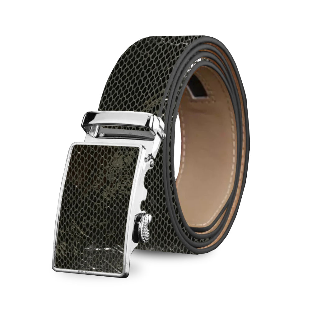 Mens Designer Belts Leather Fashion Ratchet Belt with Automatic Slide Buckle