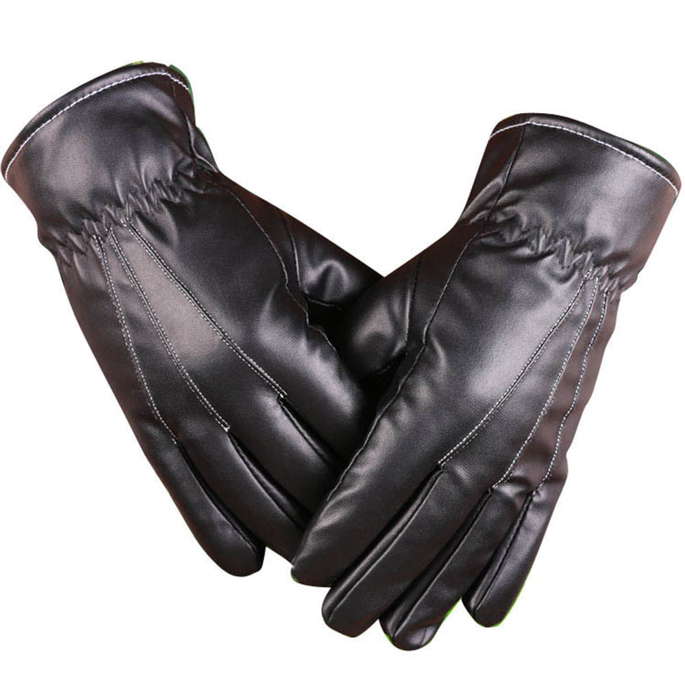 ACOGO Warm Winter Gloves Durable Leather Work Gloves for Men Classic Thin  Driving Touch Screen Motorcycle Full Fingers at  Men's Clothing store
