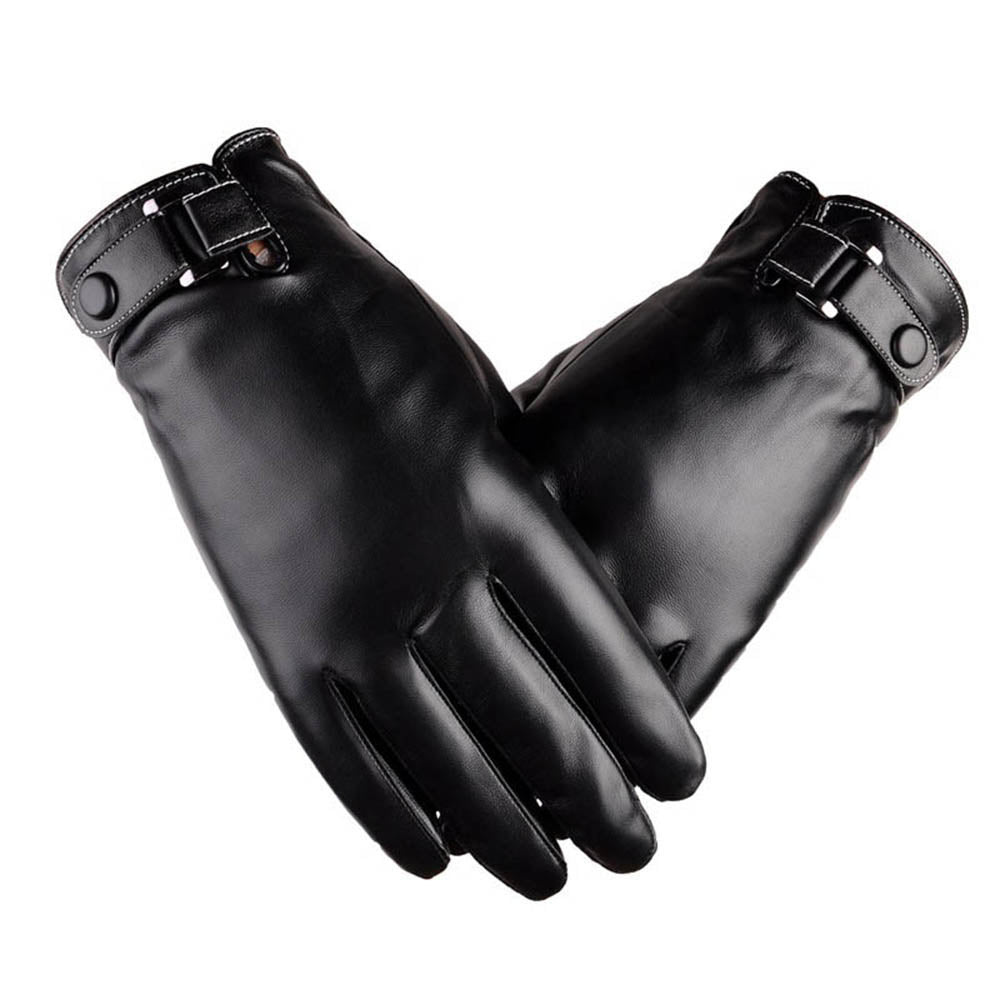 Mens Black PU Leather – Gloves Winters Exclusive gloves - warm -Touchscreen Amedeo for