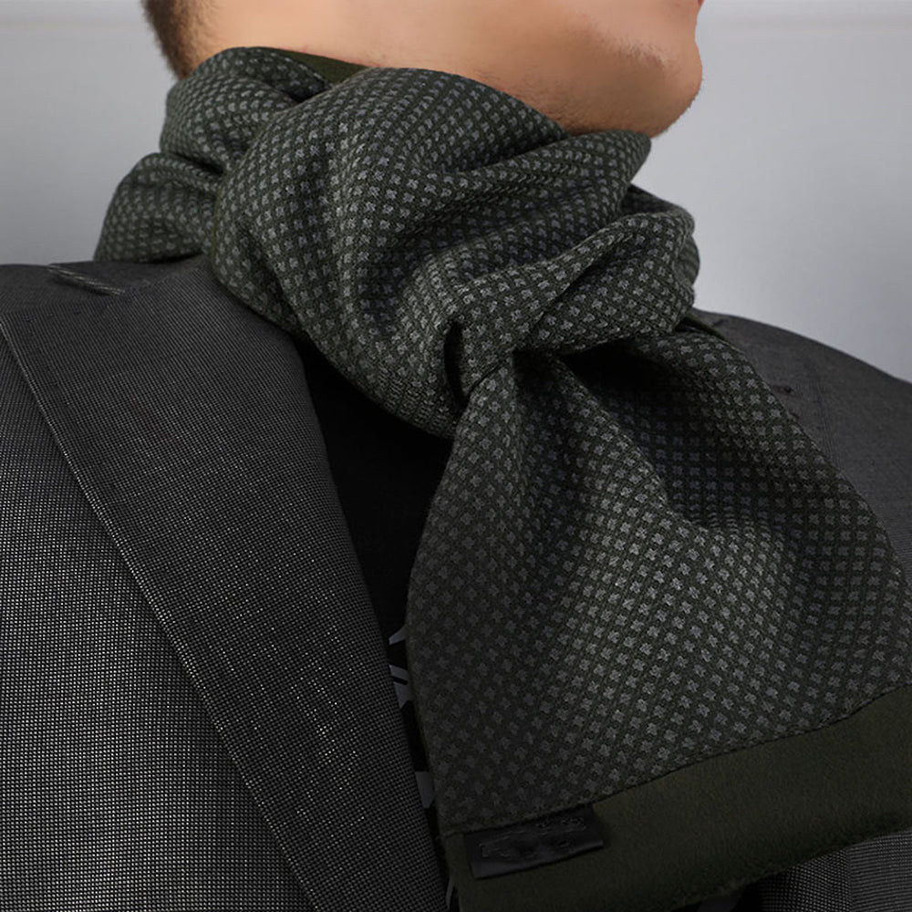 Oversized Mens Silk Scarf in Charcoal 