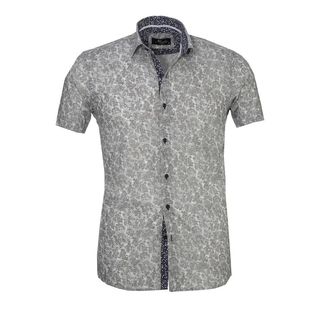 Dravus Alvin Floral Dark Grey Short Sleeve Button Up Shirt - Size: L - Men's Clothing - Shirts - Button Ups - at Zumiez