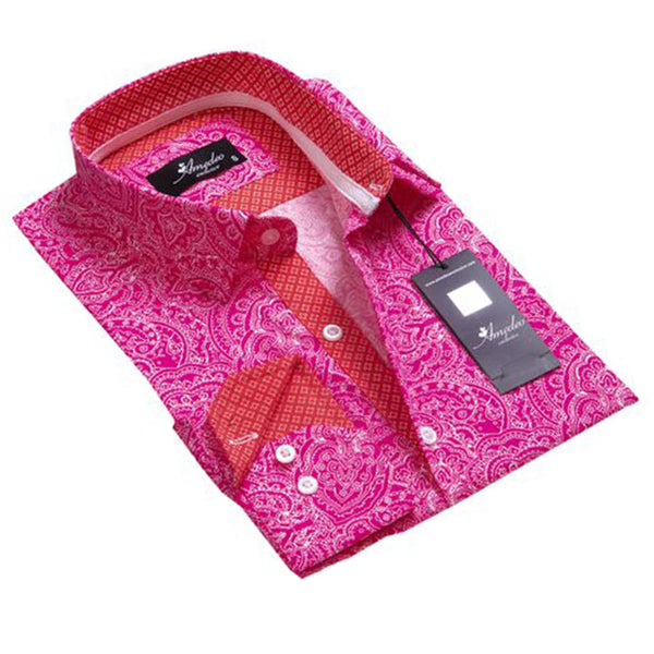 Pink and white mens hot sale shirt