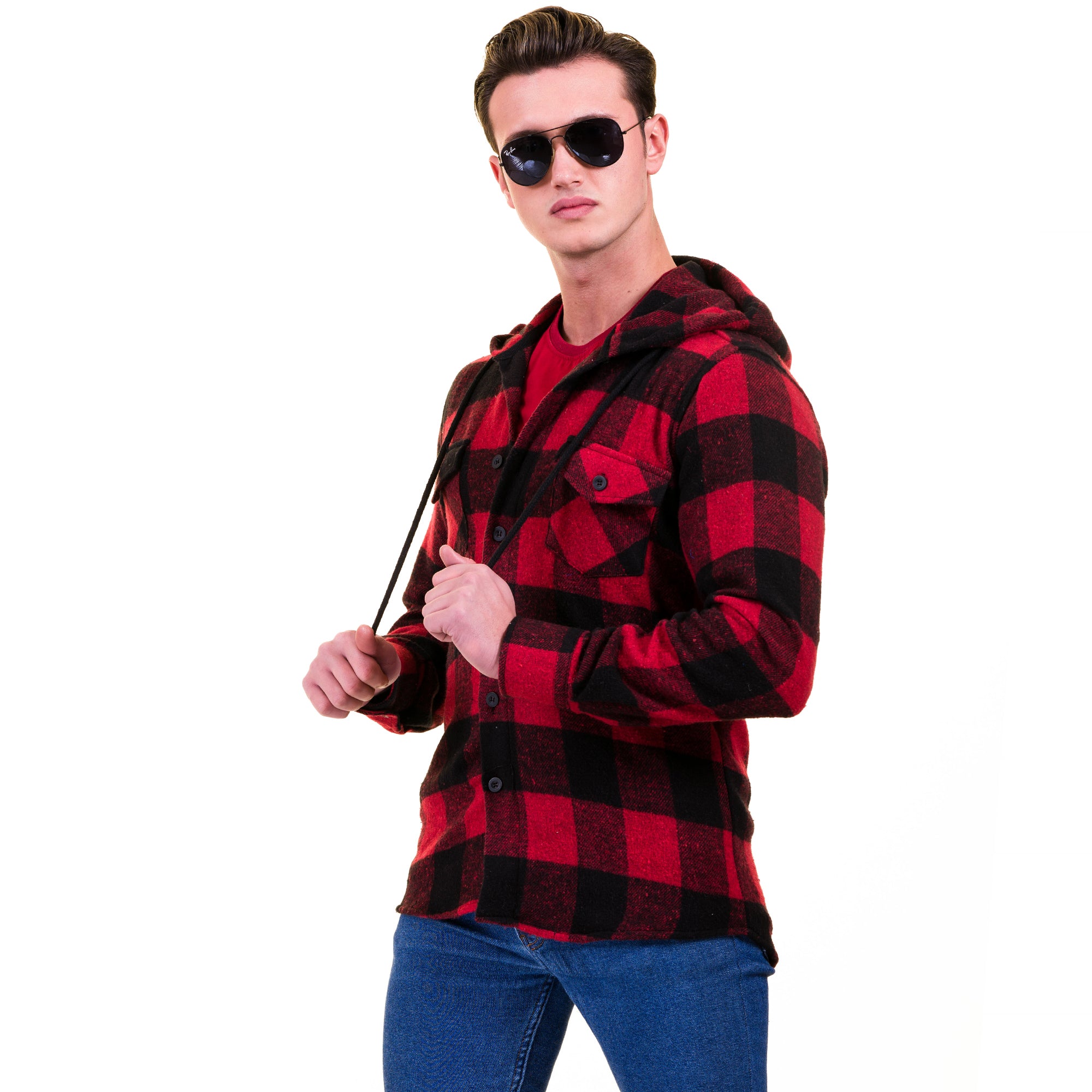 European America Plaid Velvet Sweater Luxury Designer Clothes Mens