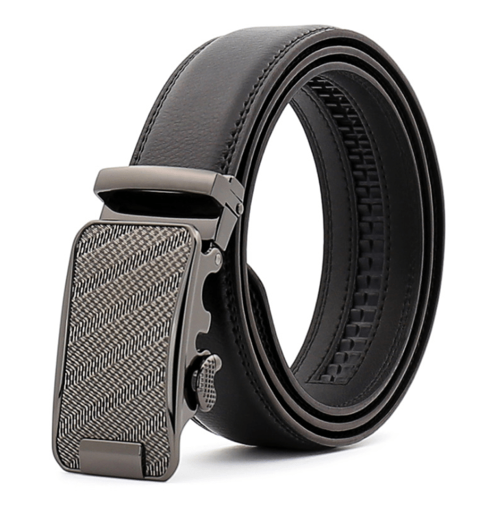 Mens Adjustable Ratchet Slide Buckle Belt - Genuine Leather – Amedeo  Exclusive