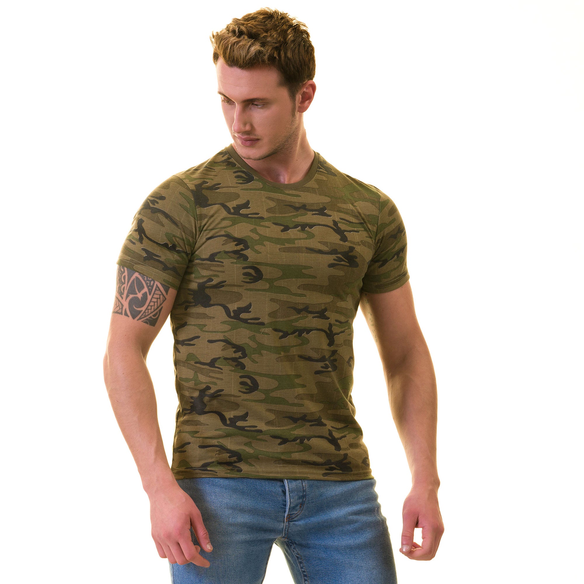 Camo T-Shirts Mens Army Print Shirt Camoflauge Tshirt Mens