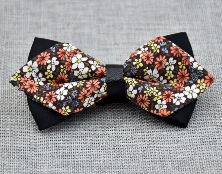 Men's Colorful Floral 100% Soft Cotton Pre-Tied Bow Tie - Amedeo Exclusive