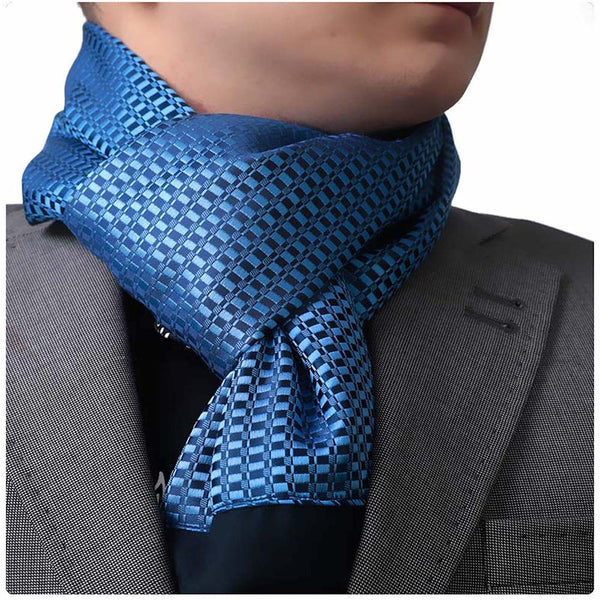 Gray Blue Paisley Mens Silk Scarf - Designer neck scarf for winters –  Amedeo Exclusive