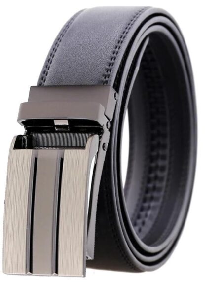 Amedeo Exclusive Men's Brown Belt Silver Brown Buckle Leather - Amedeo Exclusive