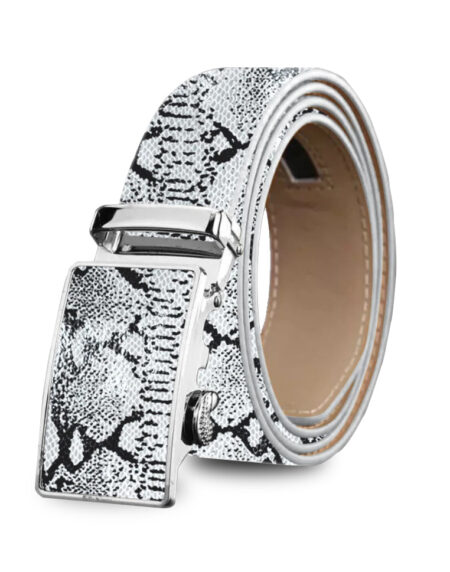 Men's Genuine Leather Smart Ratchet Automatic Belt Perfect Fit No holes! Cream - Amedeo Exclusive