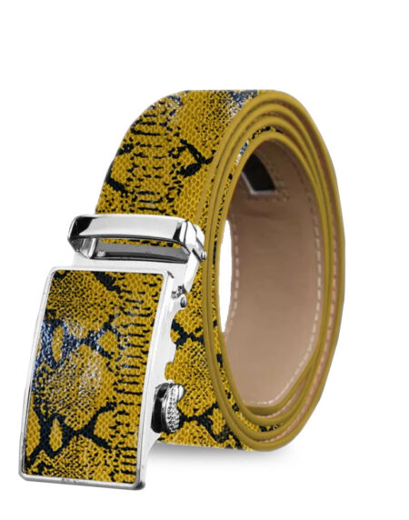 Men's Genuine Leather Smart Ratchet Automatic Belt Perfect Fit No holes! Tan - Amedeo Exclusive