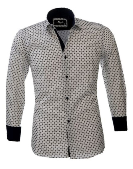 Greyish Mens Slim Fit Designer Dress Shirt - tailored Cotton Shirts for Work and Casual Wear - Amedeo Exclusive