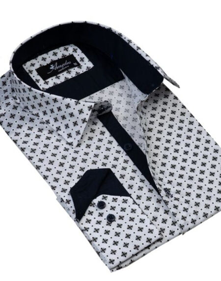 Greyish Mens Slim Fit Designer Dress Shirt - tailored Cotton Shirts for Work and Casual Wear - Amedeo Exclusive