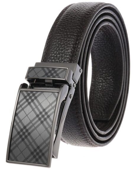 Men's Black Belt Black Buckle Standard Leather - Amedeo Exclusive