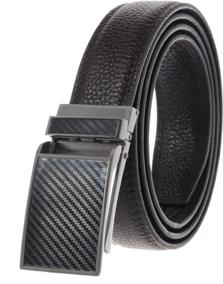 Men's Black Belt Black Buckle Standard Leather - Amedeo Exclusive