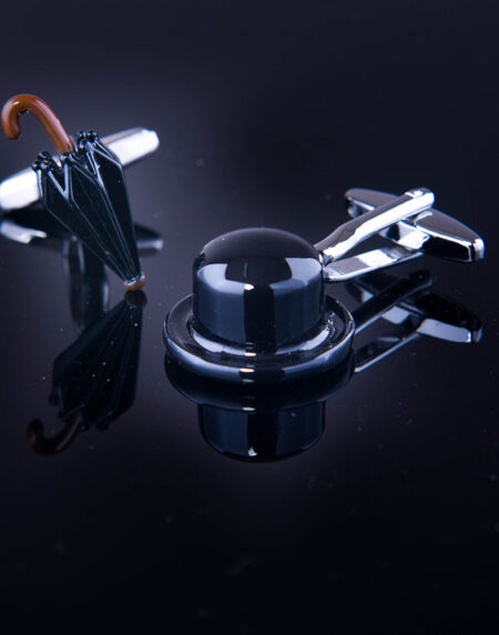 Men's Stainless Steel Chaplin Cufflinks with Box - Amedeo Exclusive