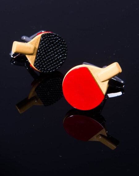Men's Stainless Steel Colorful Table Tennis Cufflinks with Box - Amedeo Exclusive