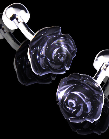 Men's Stainless Steel Rounded Purple Textured Cufflinks with Box - Amedeo Exclusive