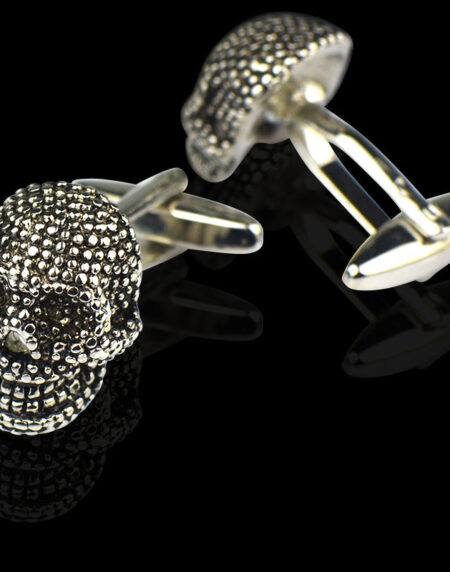 Men's Stainless Steel Silver Skulls Cufflinks with Box - Amedeo Exclusive