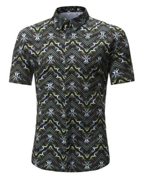 Men's Button down Tailor Fit Soft 100% Cotton Short Sleeve Dress Shirt Multi Color casual And Formal - Amedeo Exclusive