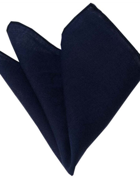 Men's Navy Blue Pocket Square Hanky Handkerchief - Amedeo Exclusive
