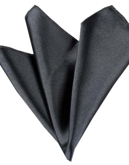 Men's Solid Charcoil Grey Pocket Square Hanky Handkerchief - Amedeo Exclusive