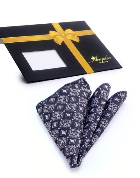 Men's Blue White & Red Plaid Pocket Square Hanky Handkerchief - Amedeo Exclusive