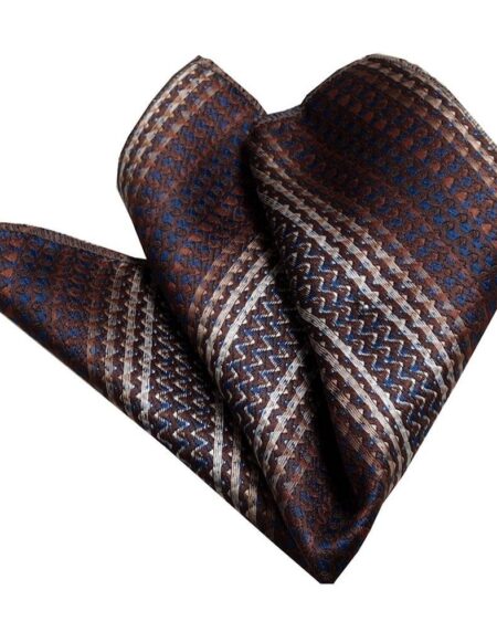 Men's Brown Knitted Snowflakes Handkerchief - Amedeo Exclusive