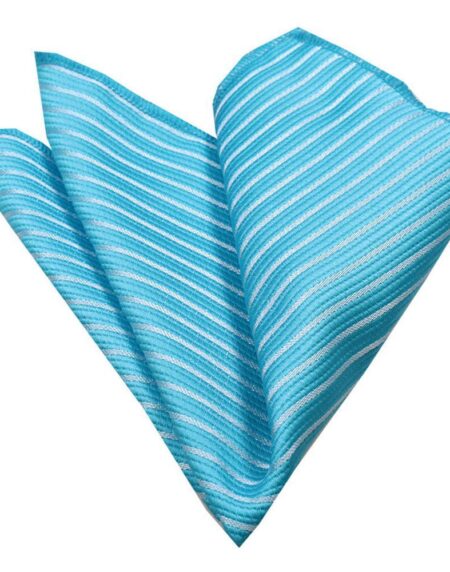 Men's Blue White Pocket Square Hanky Handkerchief - Amedeo Exclusive