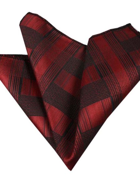 Men's Red Check Pocket Square Hanky Handkerchief - Amedeo Exclusive