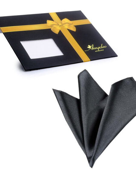 Men's Charcoil Grey Pocket Square Hanky Handkerchief - Amedeo Exclusive
