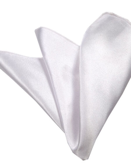 Men's Solid White Pocket Square Hanky Handkerchief - Amedeo Exclusive