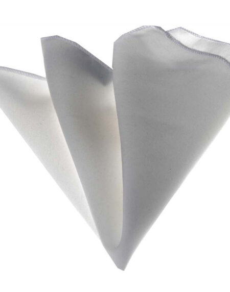 Men's White Pocket Square Hanky Handkerchief - Amedeo Exclusive