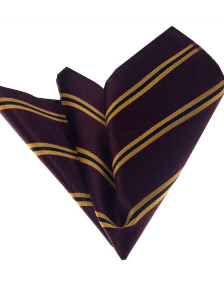 Men's Brown Yellow Pocket Square Hanky Handkerchief - Amedeo Exclusive