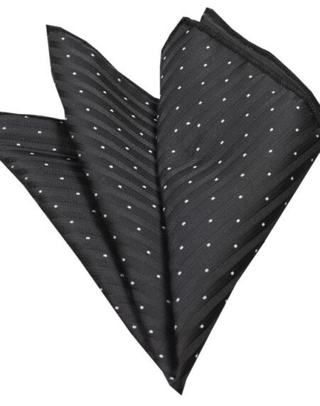 Men's Black White Flakes Square Hanky Handkerchief - Amedeo Exclusive