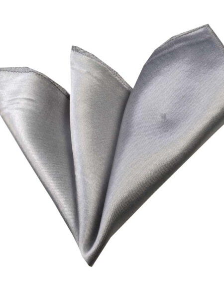 Men's Silver Pocket Square Hanky Handkerchief - Amedeo Exclusive