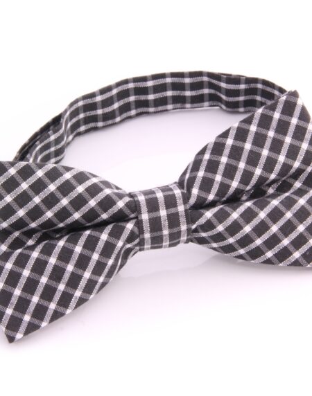 Men's Black White Silk Pre-Tied Bow Tie - Amedeo Exclusive