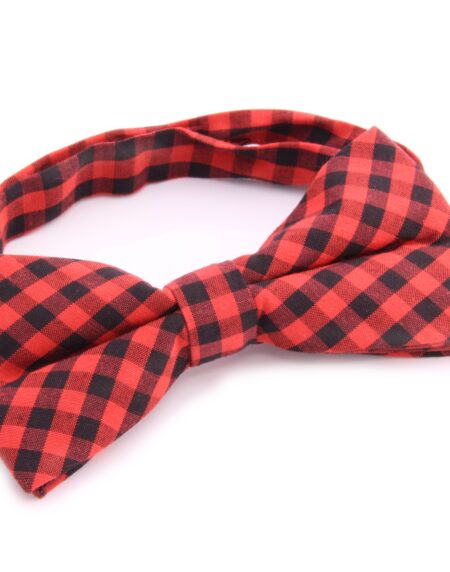 Men's Red Black Silk Pre-Tied Bow Tie - Amedeo Exclusive