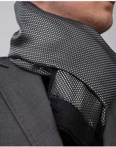 Unisex Men's White Black Soft Fashion Dress Scarves for Winter Made of Silk Blend - Amedeo Exclusive