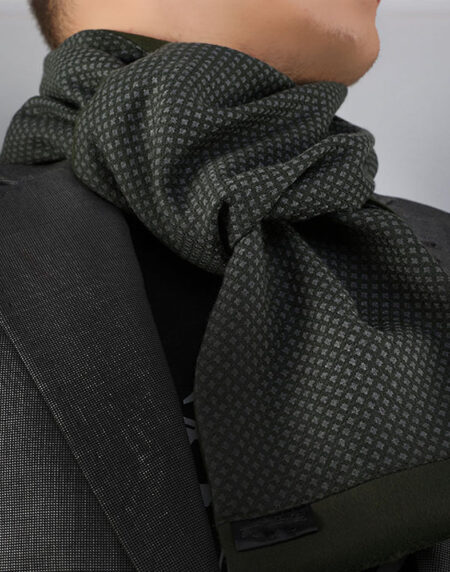 Unisex Green Black Soft Fashion Dress Scarves for Winter Made of Silk Blend - Amedeo Exclusive