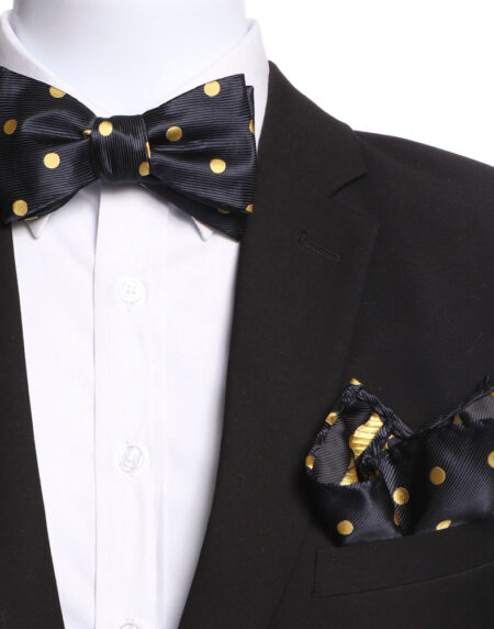 Men's Silk Polka Dots Self Bow Tie - Amedeo Exclusive