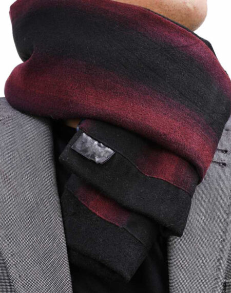 Unisex Red & Black Desgined Soft Fashion Dress Scarves for Winter Made of Silk Blend - Amedeo Exclusive