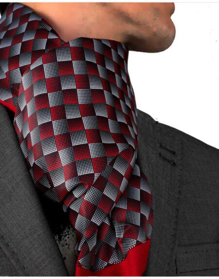 Unisex Silk & Suede Soft Long Fashion Checker Scarf - Amedeo Exclusive