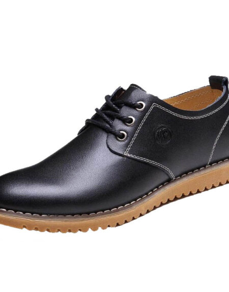 Men's Comfortable Walking Modern Leather Lace Up Oxford Dress Casual Shoes Black - Amedeo Exclusive