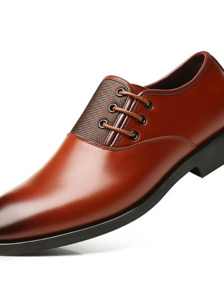 men's comfortable walking modern Leather Lace up Oxford dress casual shoes Coffee - Amedeo Exclusive