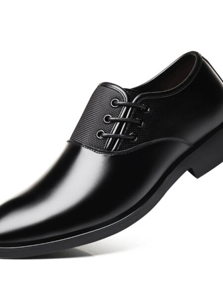 Men's Comfortable Walking Modern Leather Lace Up Oxford Dress Casual Shoes Black - Amedeo Exclusive