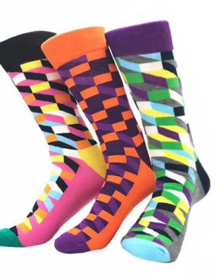Men's Slack Printed Fit Colorful Sock Assorted Bundle 3pk Multicolor - Amedeo Exclusive