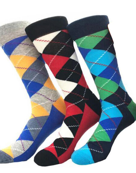 Men's Pattern Colorful 3pk Assorted Bundle Elastic Colorful Socks - Amedeo Exclusive