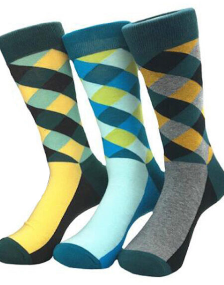 Men's Pattern 3pk Assorted Bundle  Colorful Socks - Amedeo Exclusive