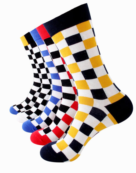 Men's Plain Five Color 5pk Assorted Bundle Soft Elastic Colorful Socks - Amedeo Exclusive