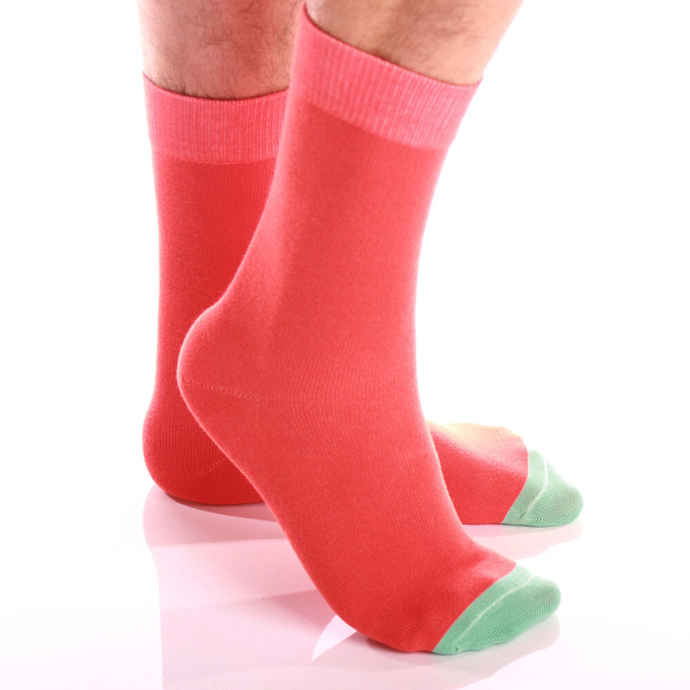 Solid Orange with Light Green Mens Dress Socks Premium Cotton formal socks with Soft Elastic Amedeo Exclusive Solid Orange with Light Green Mens Dress Socks Premium Cotton formal socks with Soft Elastic Amedeo Exclusive